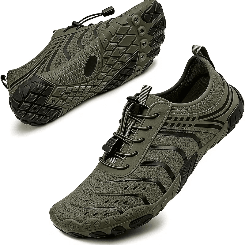 Close-up of NatureSoles Trail outsole and wide toe shape